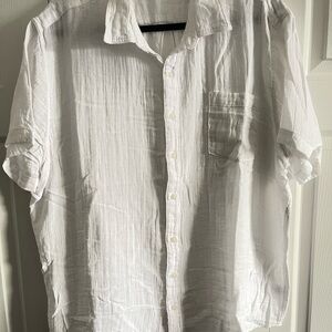 Sonoma White Linen Casual Button Down Shirt